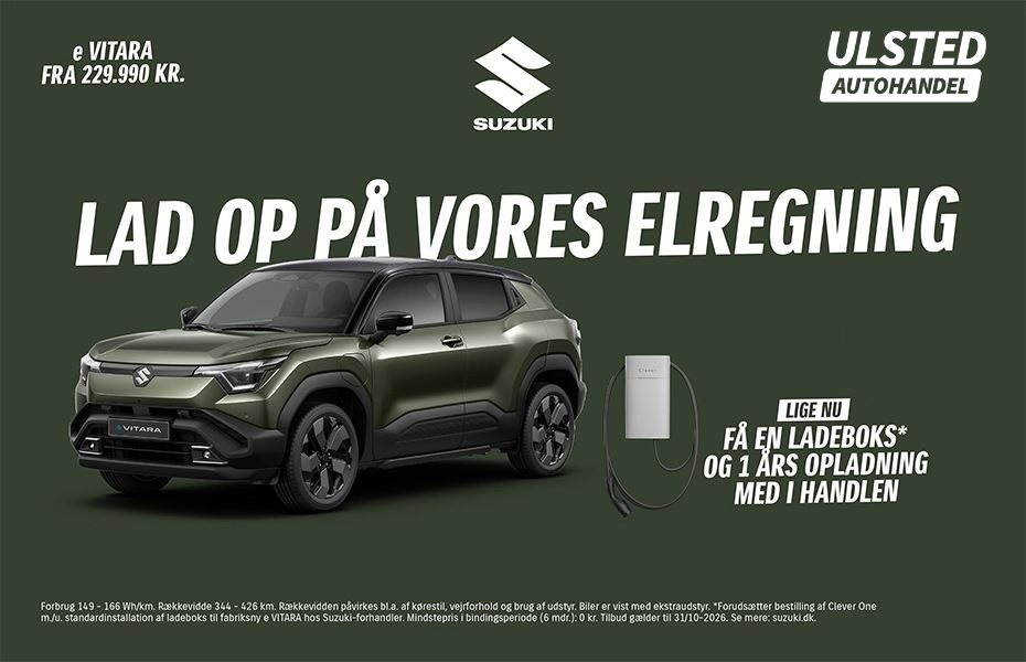 Kampagne – Lad din Suzuki e VITARA op på vores regning